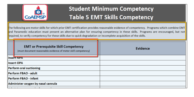 The 2023 CoAEMSP Student Minimum Competency (SMC) Recommendations